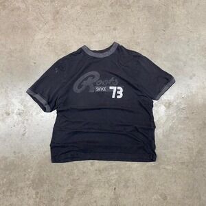 Roots Y2K Graphic Tee Black and Grey Size‎ L Streetwear